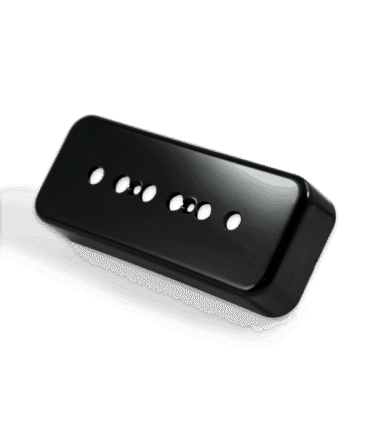 Lindy Fralin Pickups P90 Stock: Single Bridge Soapbar Black Cover 2-Conductor Lead