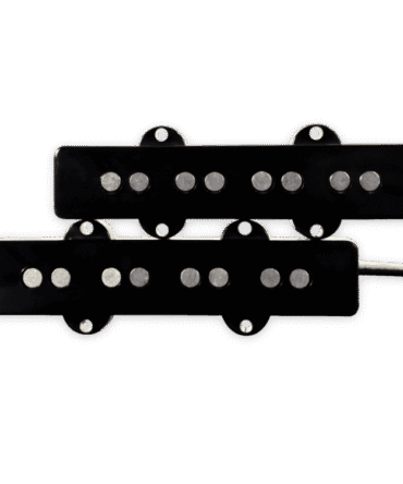 Lindy Fralin Pickups 4 String Jazz Bass Complete Set, Black Cover Raised Center
