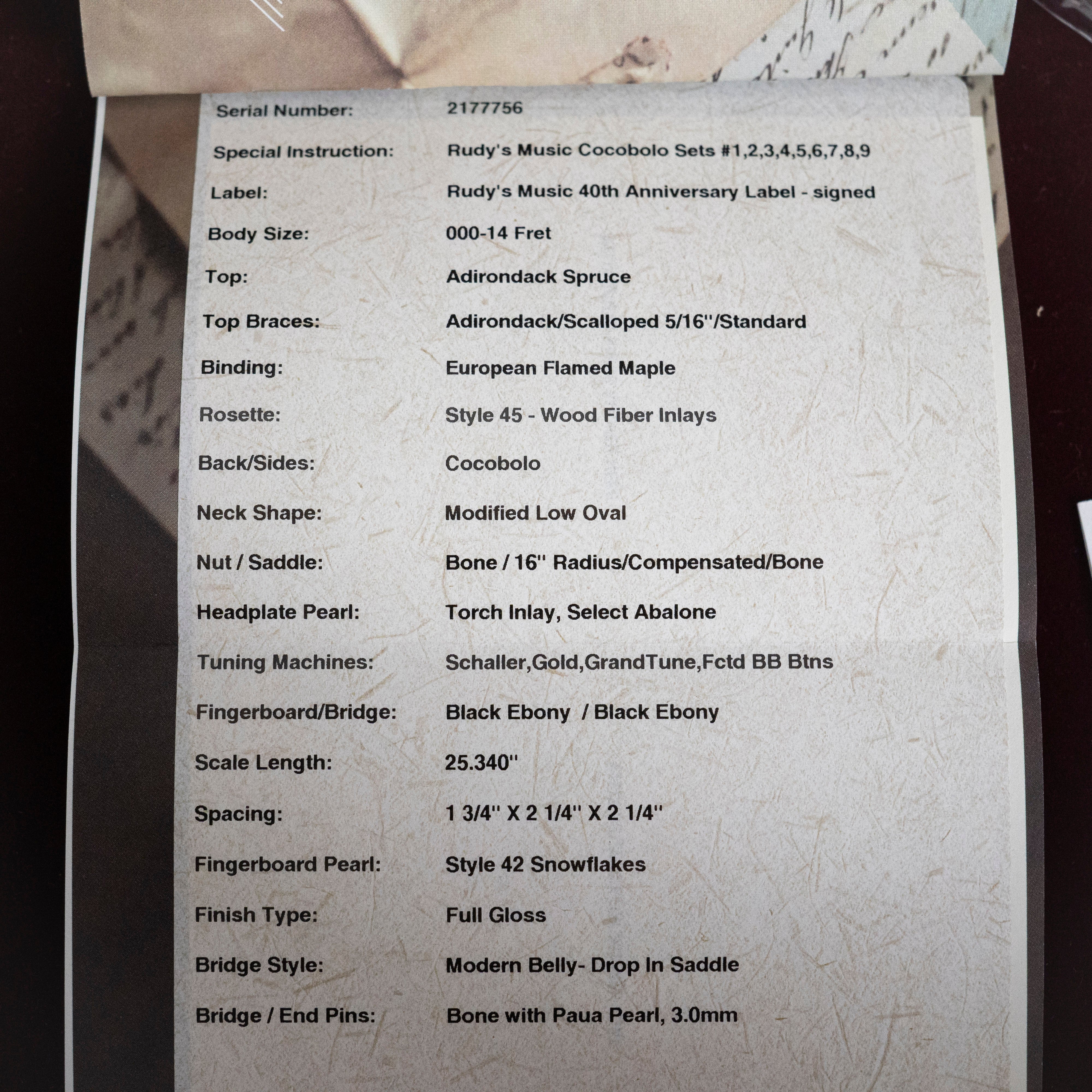 Martin 2018 Rudy's 40th Anniversary OM Cocobolo #6 (signed by Rudy and Chris Martin) - Image 9