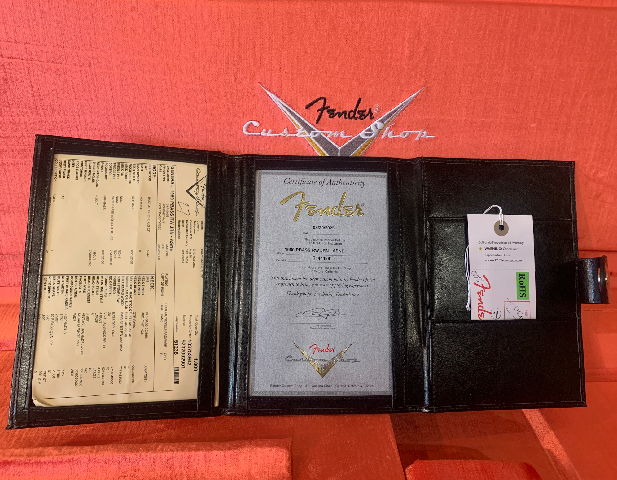 Fender Custom Shop 1960 Precision Bass, Journeyman Sonic Blue - Image 9