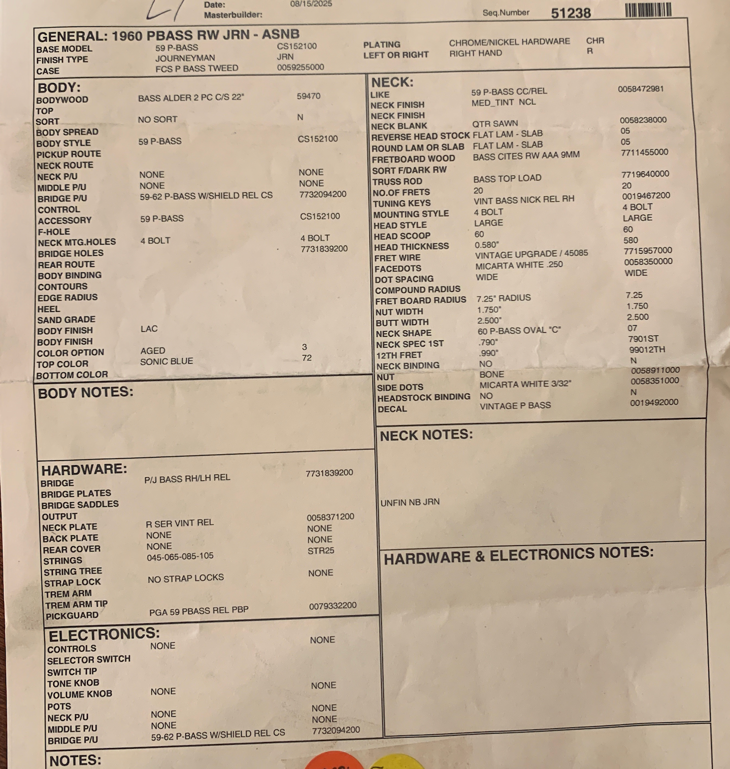 Fender Custom Shop 1960 Precision Bass, Journeyman Sonic Blue - Image 10