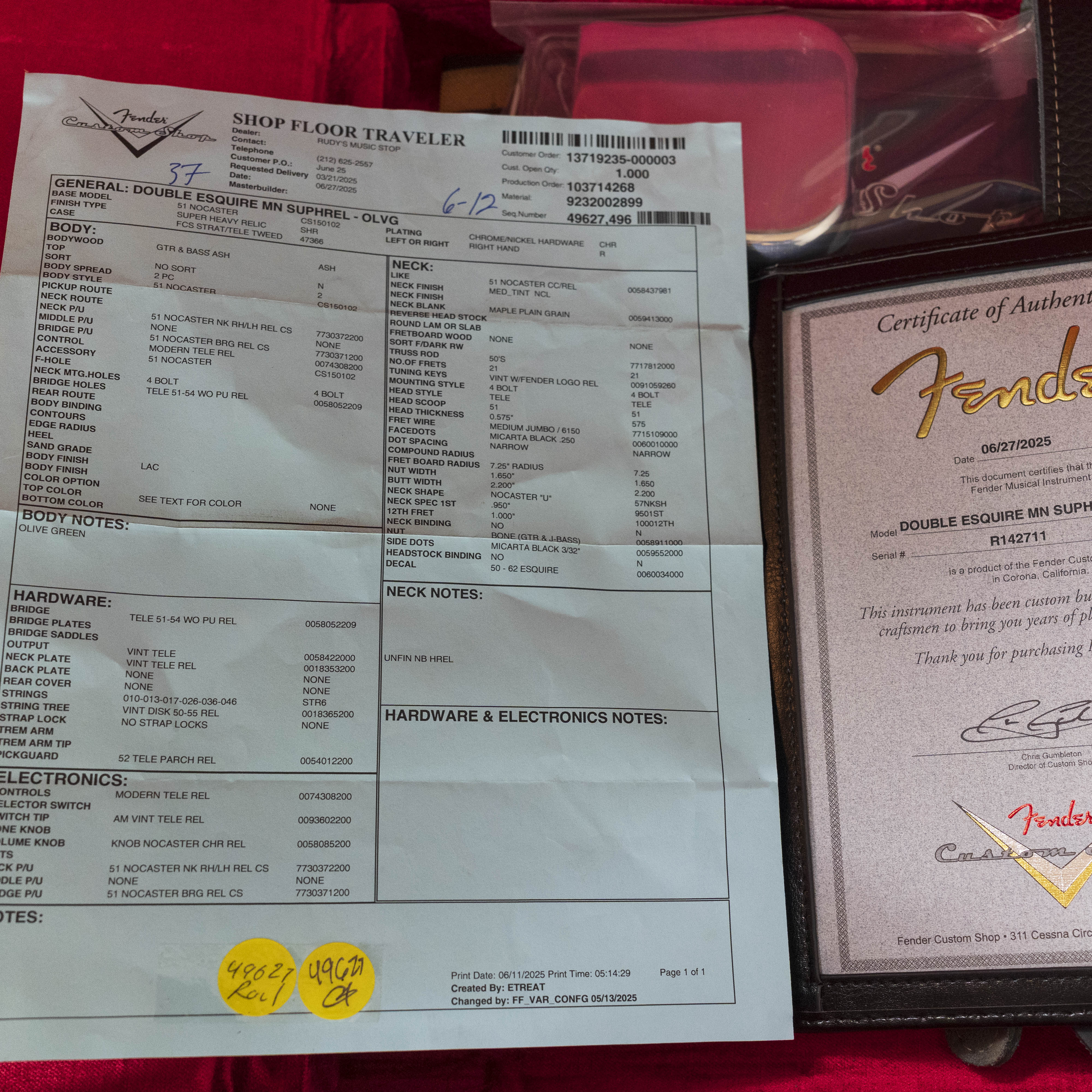 Fender Custom Shop, Double Esquire, Super Heavy Relic, Olive Green - Image 9