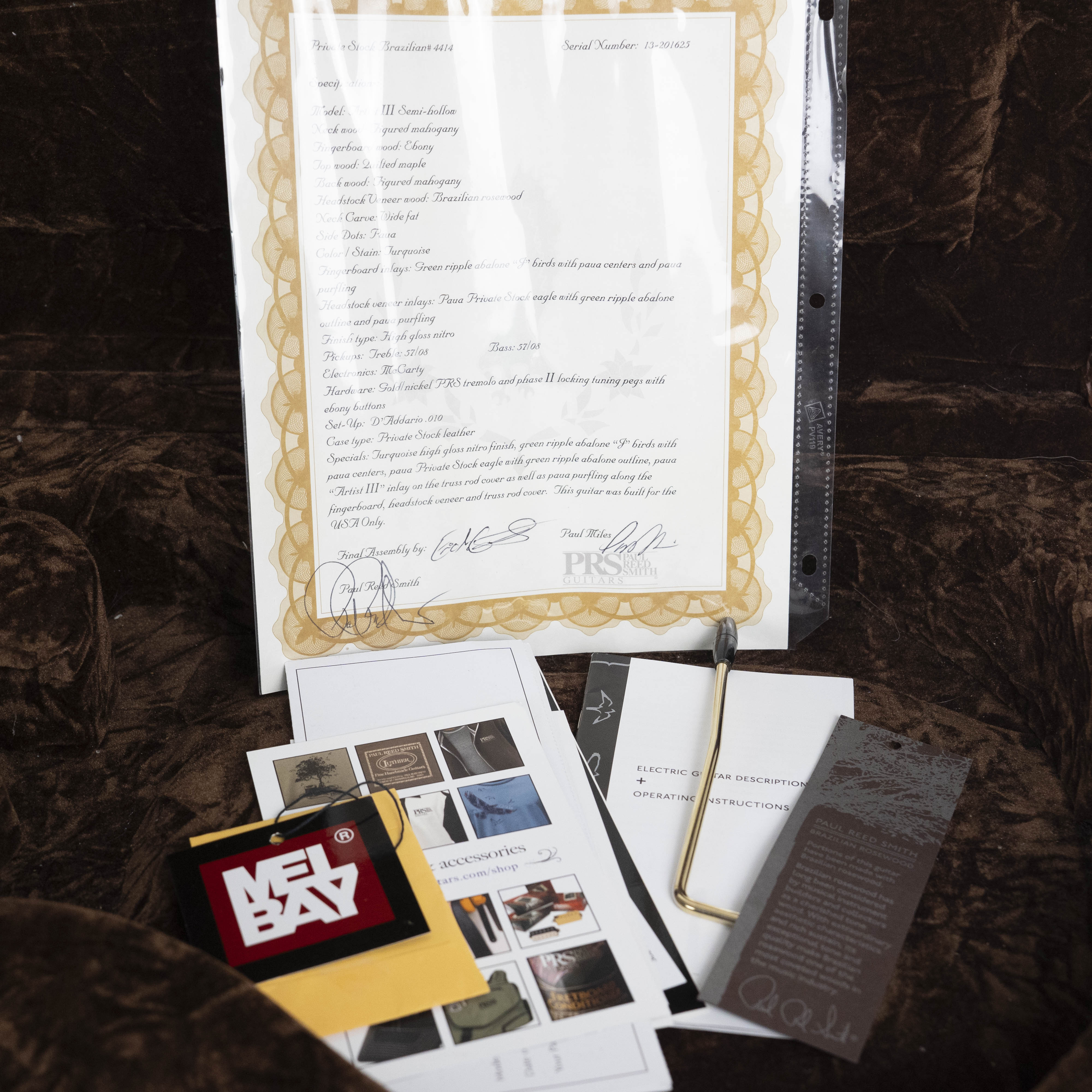 PRS 2013 Private Stock Artist III Semi-Hollow (chambered) Turquoise #13-201625 - Image 11